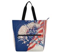 Sac fourre-tout décoratif pour garçons et filles, femmes, motif floral dessin animé 4 juillet, sac à main léger avec fermeture éclair pour l'école et les jeux, arc-en-ciel para llevar libros