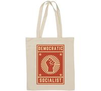 Sac fourre-tout démocrate socialiste rouge en coton naturel blanc