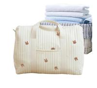 Sac fourre-tout d'hôpital - Transport en coton de 18,9 pouces | Organiseur pour bébé en coton - Fourre-tout à couches de grande capacité, idéal pour les visites à l'hôpital, le travail, l'école, la sa