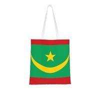 Sac fourre-tout drapeau de la Mauritanie en toile légère, double poignées, sac fourre-tout élégant pour femme, parfait pour le shopping, le travail et le transport quotidien.