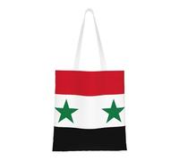 Sac fourre-tout drapeau de la République arabe syrienne. Toile légère, double poignée, sac fourre-tout élégant pour femme, parfait pour le shopping, le travail et le transport quotidien.