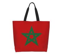 Sac Fourre-Tout Drapeau Du Maroc Mode Sac De Plage Pliable Cabas En Toile Pour Quotidien Marché L‘École