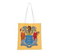 Sac fourre-tout drapeau du New Jersey. Toile légère, double poignée, sac fourre-tout élégant pour femme, parfait pour le shopping, le travail et le transport quotidien.