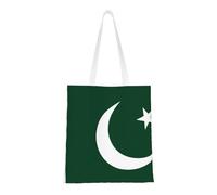 Sac fourre-tout drapeau du Pakistan. Toile légère, double poignée, sac fourre-tout élégant pour femme, parfait pour le shopping, le travail et le transport quotidien.