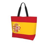 Sac Fourre-Tout Drapeau Espagnol Fourre Tout Personnaliser Lavables Sacs En Toile Épaule, Pour Tous Les Jours, Shopping, Voyage, Burea