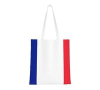 Sac fourre-tout drapeau français. Toile légère, double poignée, sac fourre-tout élégant pour femme, parfait pour le shopping, le travail et le transport quotidien.