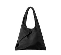 Sac fourre-tout élégant pour femme, sac à bandoulière de grande capacité, sac à main en nylon de couleur contrastée, idéal pour le travail, les trajets et les voyages, Noir , 39*15.5*31 cm / 15.35