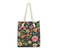 Sac Fourre Tout Élégant Vert Rose Sac de Plage Polyester Sac a Main Femme de Cours Tote Bag Homme Lavable Sacs pour Femmes Tote Bag Enfant Sacs À Main Réutilisable Totebag Cabas Femme 36x37cm/2