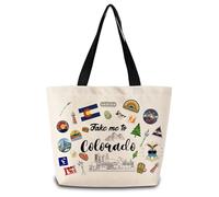 Sac Fourre-Tout Emmène-Moi Au Colorado Sac À Main Décontracté Pliable De Grande Capacité Sacs En Toile Pour Femmes, Pour Femmes, Shopping, Burea, 50x40cm