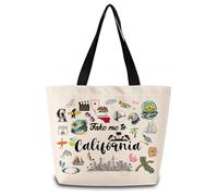 Sac Fourre-Tout Emmène-Moi En Californie Sac De Shopping Réutilisable Personnaliser Sacs À Main, Pour École, Tous Les Jours, Voyage, 50x40cm