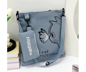 Sac fourre-tout en canevas, convient aux élèves du secondaire/primaire en tutorat, sac à bandoulière, sac à bandoulière, sac en canevas avec grande capacité pour les livres Taille UniquePortraitÉtoffe