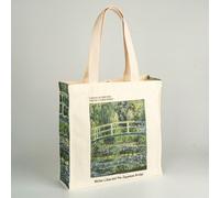 Sac fourre-tout en canevas d'art de peinture à l'huile de Nénuphars et pont japonais de Claude Monet pour femmes et filles, sac fourre-tout pliable et réutilisable, grande capacité pour des achats de