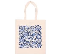 Sac fourre-tout en coton avec motifs folkloriques polonais réutilisables pour le shopping, les vacances, le travail jusqu'à 6 kg, cadeau de Pologne, Kujawska, Medium