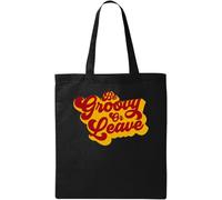 Sac fourre-tout en coton biologique naturel Be Groovy Or Leave Classic Disco Pop Art Noir, Taille unique, noir, En storlek