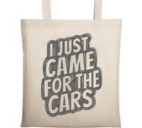 Sac fourre-tout en coton écologique avec inscription « I Just Came for The Cars Sketch » Beige