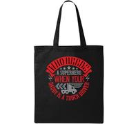 Sac fourre-tout en coton écologique avec inscription « Who Needs a Superhero When Your Daddy is a Truck Driver » Noir, Noir , Taille unique