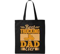 Sac fourre-tout en coton écologique avec slogan « Best Trucking Dad Ever Father's Day » - Noir, Noir , Taille unique