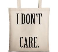 Sac fourre-tout en coton écologique beige I Don't Care