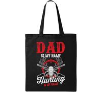 Sac fourre-tout en coton écologique « Dad is My Name Hunting is My Game » - Noir, Noir , Taille unique