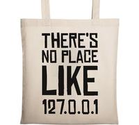 Sac fourre-tout en coton écologique naturel avec programmateur Inscription There is No Place Like Home Beige