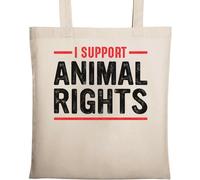 Sac fourre-tout en coton écologique naturel beige I Support Animal Rights