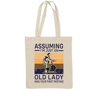 Sac fourre-tout en coton naturel Assuming I'm Just an Old Lady was Your First Mistake Blanc