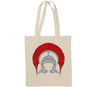 Sac fourre-tout en coton naturel avec casque de soldat centurion de l'Empire romain Blanc