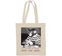 Sac fourre-tout en coton naturel avec inscription « Do Not Hate The Player Hate The Game » Blanc
