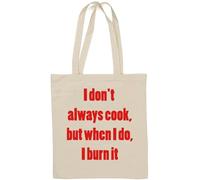 Sac fourre-tout en coton naturel avec inscription « I Don't Always Cook, but When I do, I Burn it Natural Cotton »