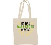 Sac fourre-tout en coton naturel avec inscription « My dad was a cross-country truck driver » Blanc