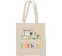 Sac fourre-tout en coton naturel avec inscription « Trust Me I'm an Engineer » - Blanc
