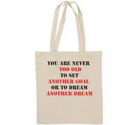 Sac fourre-tout en coton naturel avec inscription « You are never too old » Blanc