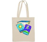 Sac fourre-tout en coton naturel avec logo de carte de tarot - Blanc