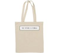 Sac fourre-tout en coton naturel avec logo féministe « The Future is Female » Blanc