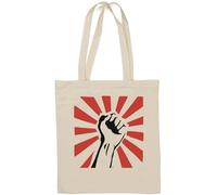 Sac fourre-tout en coton naturel avec logo Revolution Fist Noir/rouge
