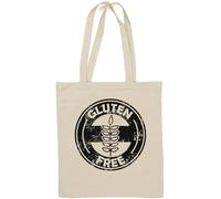 Sac fourre-tout en coton naturel avec logo sans gluten Blanc