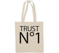 Sac fourre-tout en coton naturel avec logo « Trust No One » Noir