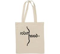 Sac fourre-tout en coton naturel avec nœud Robin des Bois - Motif Archer minimaliste - Blanc