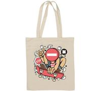 Sac fourre-tout en coton naturel avec panneau No Way Stop Skater Trick Art Blanc