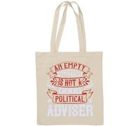Sac fourre-tout en coton naturel avec slogan An empty stomach is not a good political adviser Election 2024 Blanc
