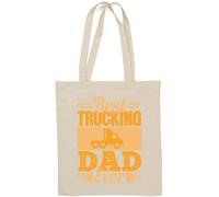 Sac fourre-tout en coton naturel avec slogan « Best Trucking Dad Ever Father's Day » Blanc