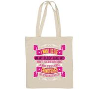Sac fourre-tout en coton naturel avec slogan humoristique « I want to die in my sleep like my grandfather not like passengers in his car »