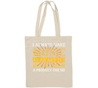 Sac fourre-tout en coton naturel avec slogan « I always make music as an art it's never been a product for me » Blanc