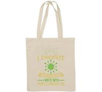 Sac fourre-tout en coton naturel avec slogan « I can't write alone. I write with people around me »