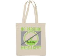 Sac fourre-tout en coton naturel avec slogan « No parking Time to play make a spot » Blanc