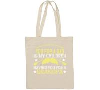 Sac fourre-tout en coton naturel avec slogan « The only thing better than dad is grandpa » Blanc