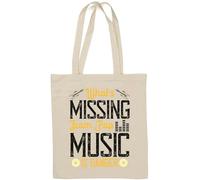Sac fourre-tout en coton naturel avec slogan « What's missing from pop music is danger » Blanc
