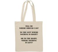 Sac fourre-tout en coton naturel avec slogan « Where should I go » Blanc