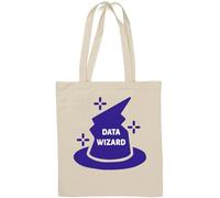 Sac fourre-tout en coton naturel blanc avec logo Data Wizard Hat Mathématiques Statistiques