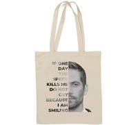 Sac fourre-tout en coton naturel blanc If One Day The Speed Kills Me Do Not Cry